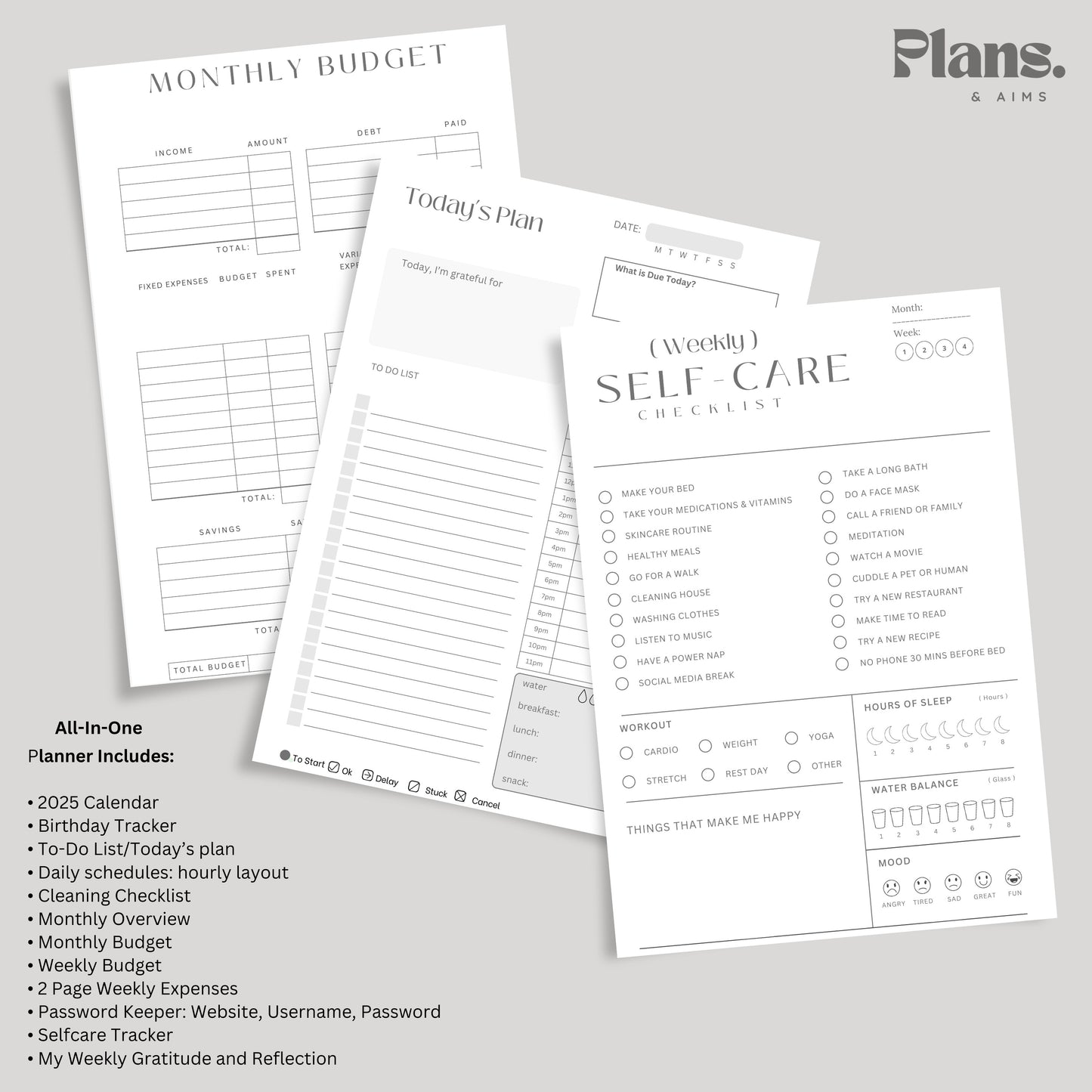 Beige All-in-One Planner